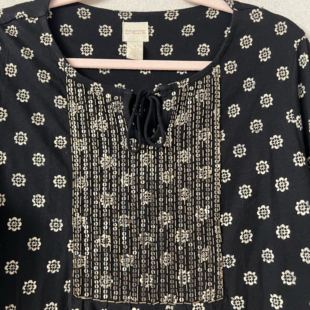 Chico's Black and White Women's Top - Picture 2 of 3